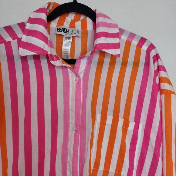 Revolve Beach Riot Alexa Swim Cover-Up Top in Sunset Stripes Size L/ XL - Picture 3 of 9